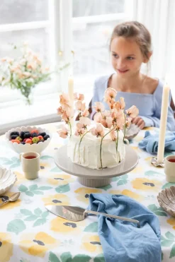 Sagaform Eden waxed tablecloth Ø180 cm, Yellow BlueBeige Best