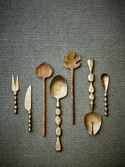 Bloomingville Edi salad servers 2-piece, Brass Gold-coloured