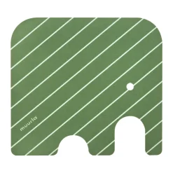 Muurla Elephant glass coaster 11x10 cm, Green Clearance