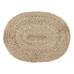 Dixie Elin placemat twist oval, Natural-grey Beige Clearance