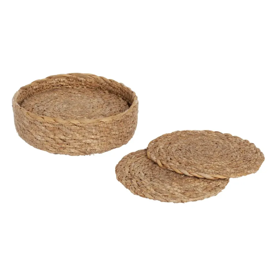 Dixie Ella coaster Ø10.5 cm 6-pack, Natural Brown New