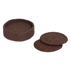 Dixie Ella coaster Ø10.5 cm 6-pack, Pure Brown Hot