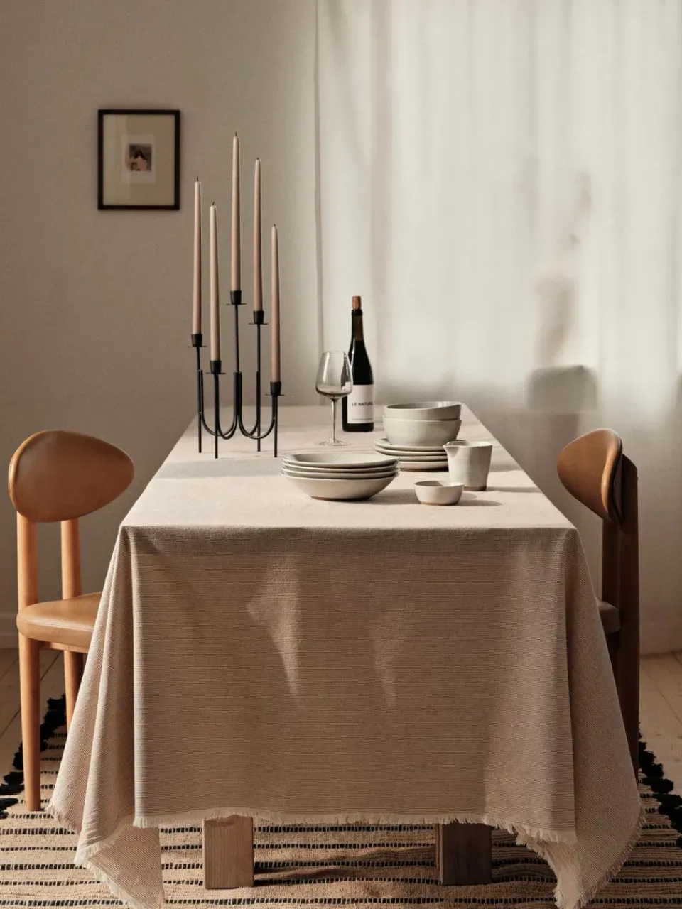 Broste Copenhagen Elouise tablecloth 160x200 cm, Gray Grey Best