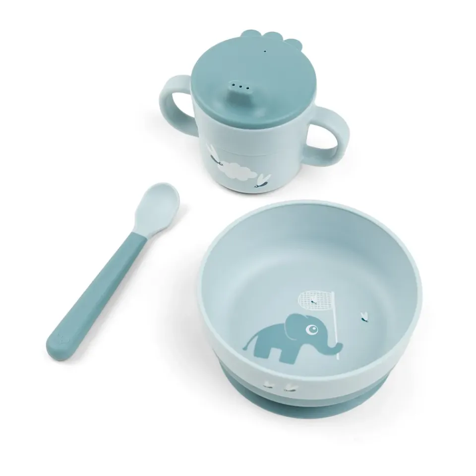 Done by deer Elphee Foodie First Meal Set 3 Pieces, Blue Hot