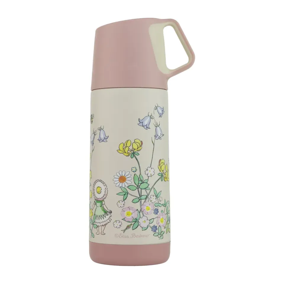 Rätt Start Elsa Beskow Blomsterfesten thermos 35 cl, White Pink Discount