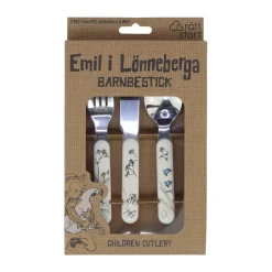 Rätt Start Emil i Lönneberga children's cutlery 3 pieces, White Multi Sale