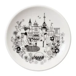 Arabia Emilia saucer Ø10.5 cm, Black-white BlackWhite Outlet