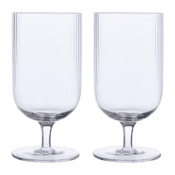 ERNST beer glass ribbed 2-pack, Clear Transparent Best