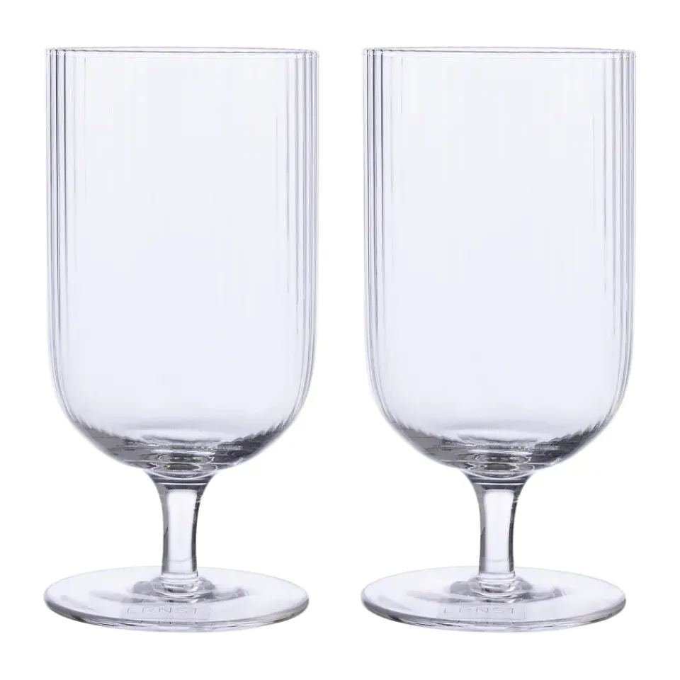 ERNST beer glass ribbed 2-pack, Clear Transparent Best