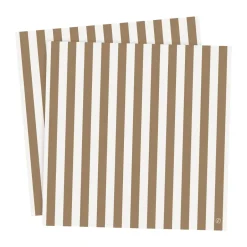 ERNST napkin striped 33x33 cm 20-pack, Kola white BrownWhite Best