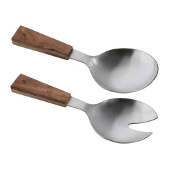 ERNST salad servers 2 pieces, Acacia, 18 cm Beige New