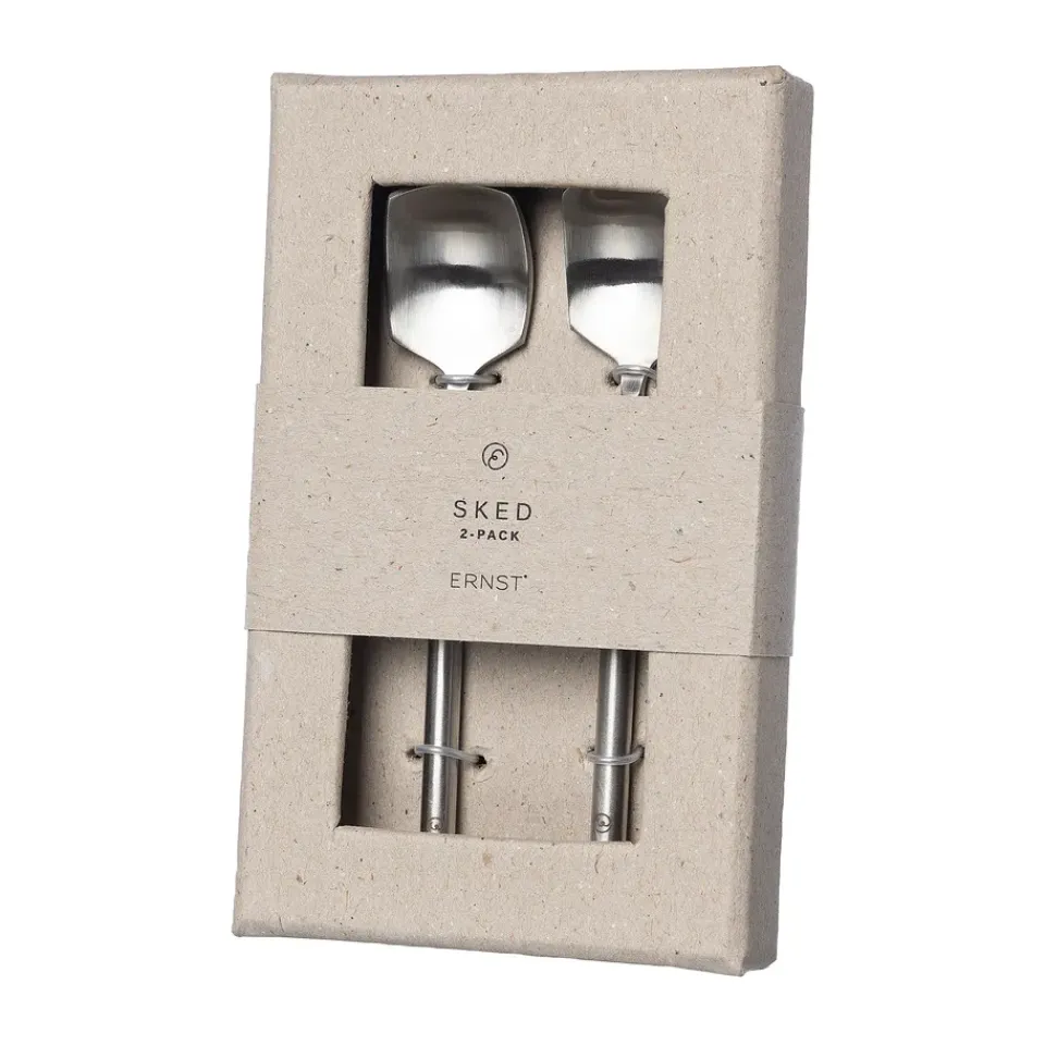 ERNST teaspoon 2-pack, Stainless steel Silver-coloured Outlet