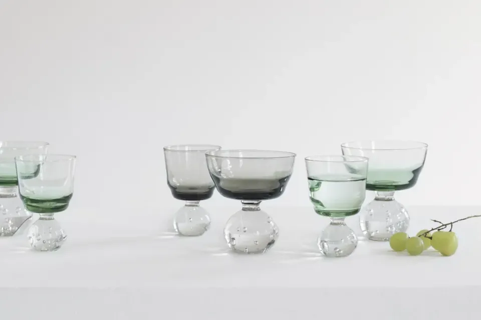Serax Eternal snow stem glass M 9.2 cm, Green Hot
