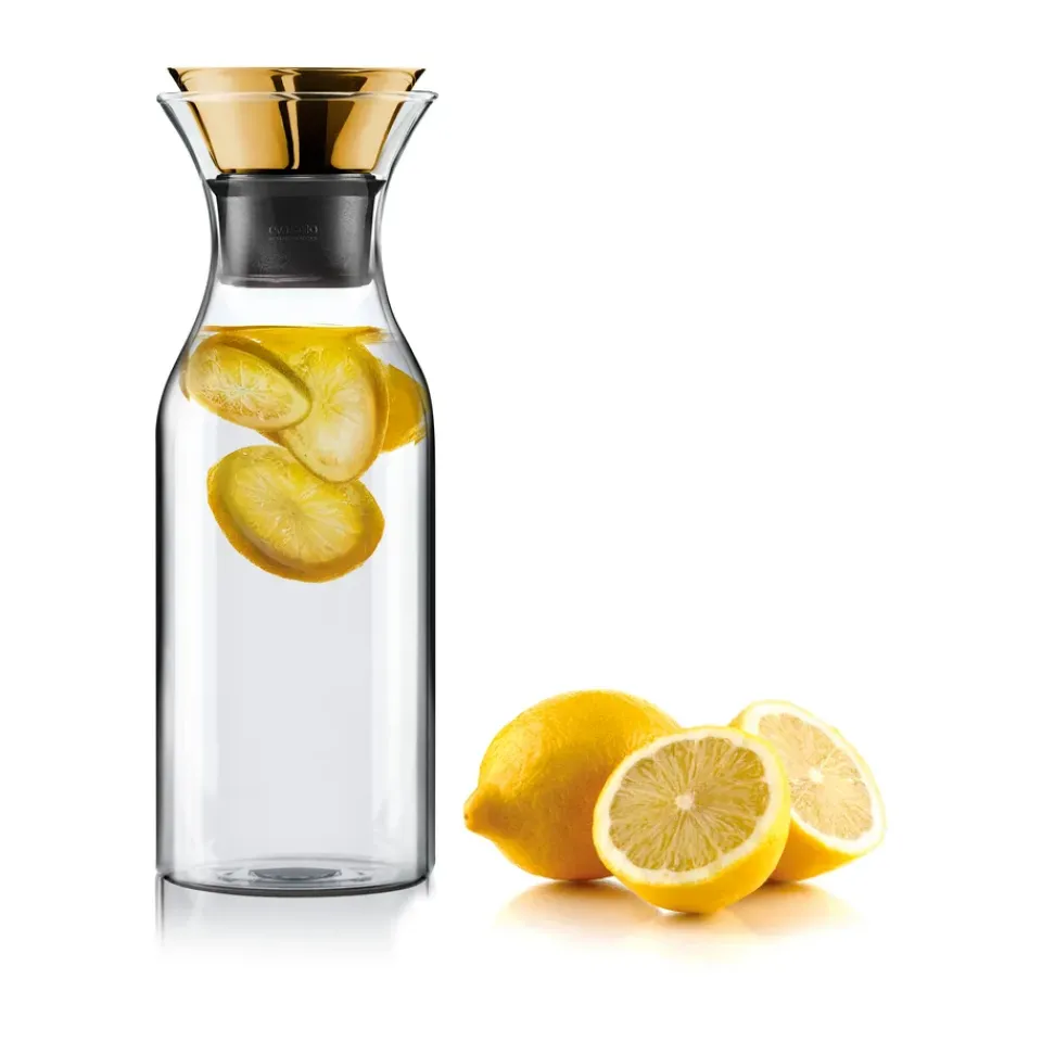 Eva Solo fridge carafe without cover, Brass-black Gold-colouredTransparentBlack Hot