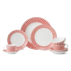Gustavsbergs Porslinsfabrik Eva tea set, tea cup + saucer RedWhite Sale