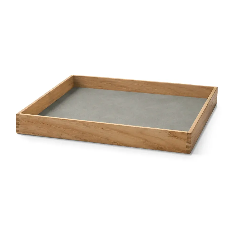 LIND DNA Even teak tray square S, Nupo light Grey