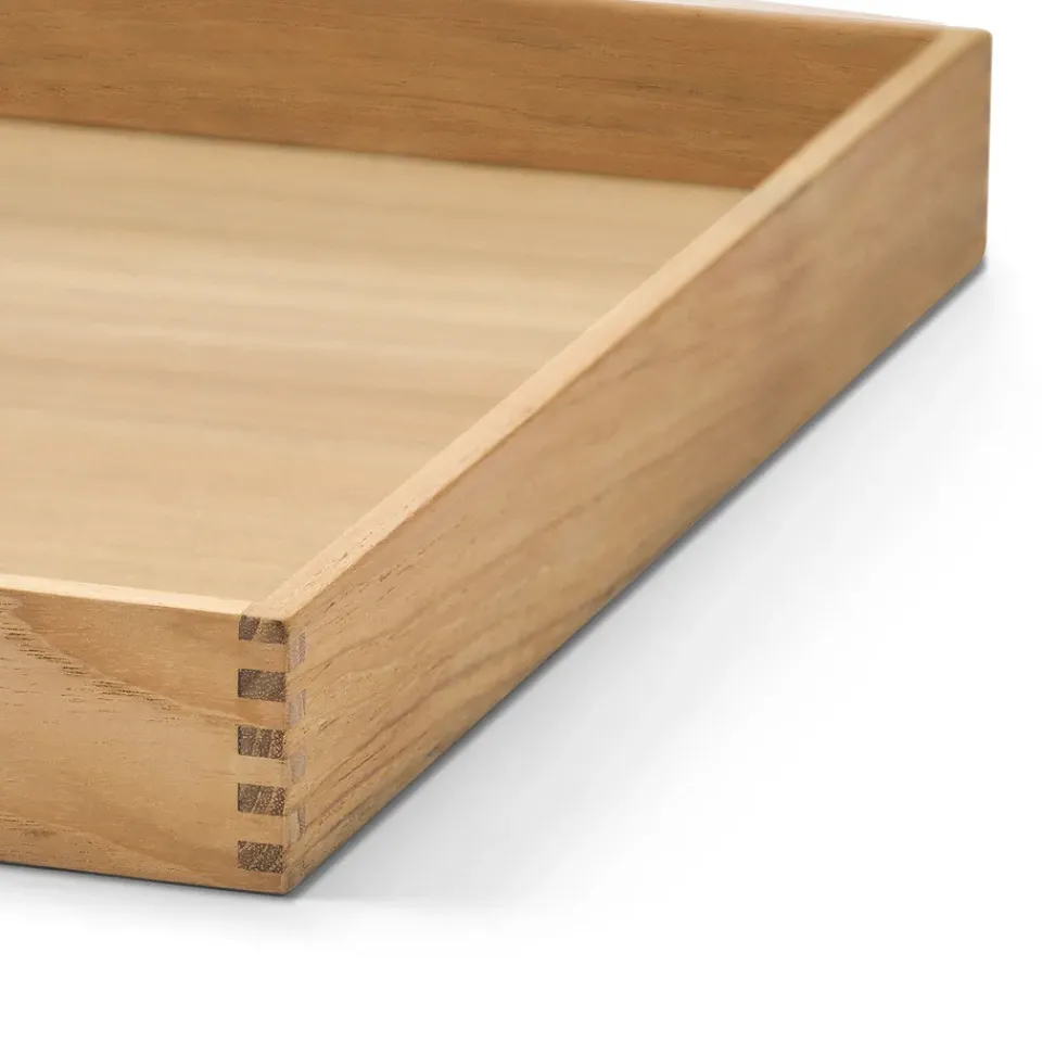 LIND DNA Even teak tray square S, Nupo light Grey
