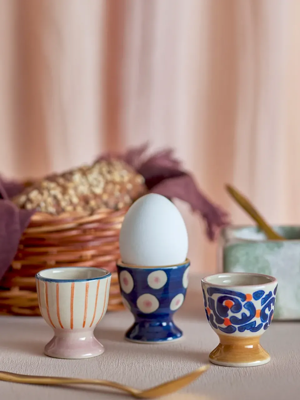 Bloomingville Eviaya egg cup 3 pieces, -multi Blue Outlet