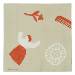 Fine Little Day Figures napkin 20 pack, Beige-red BeigeRed