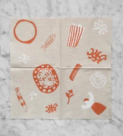 Fine Little Day Figures napkin 20 pack, Beige-red BeigeRed