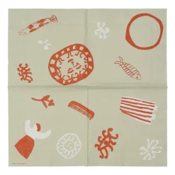 Fine Little Day Figures napkin 20 pack, Beige-red BeigeRed