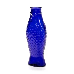 Serax Fish & Fish glass bottle 85 cl, Cobalt Blue