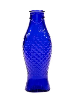 Serax Fish & Fish glass bottle 85 cl, Cobalt Blue