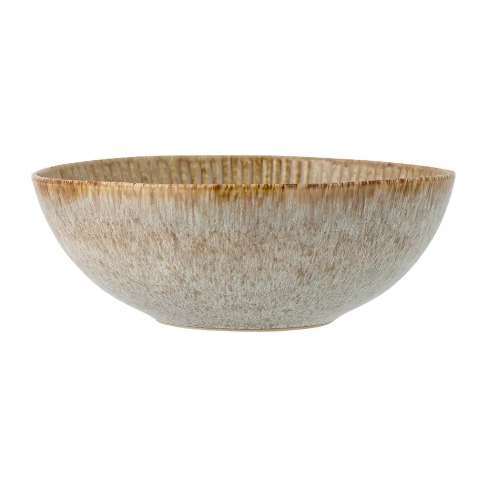 Bloomingville Fleur salad bowl Ø27 cm, Natural BeigeGreen Hot