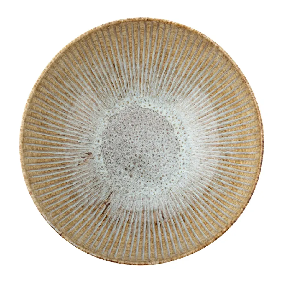 Bloomingville Fleur salad bowl Ø27 cm, Natural BeigeGreen Hot