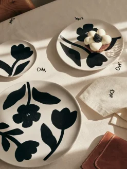 Broste Copenhagen Flora plate Ø15 cm, -off white Black Sale