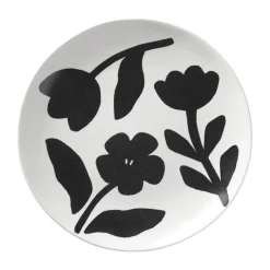 Broste Copenhagen Flora plate Ø26 cm, -off white Black Outlet