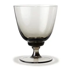 Holmegaard Flow glass on base 35 cl, Smoke Grey