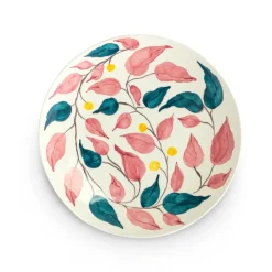 Mateus Flowers leaves serving platter Ø34 cm, White WhiteMulti