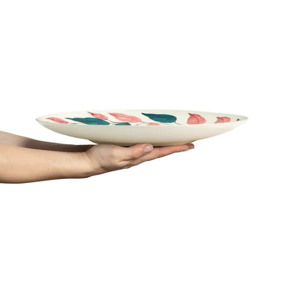 Mateus Flowers leaves serving platter Ø34 cm, White WhiteMulti
