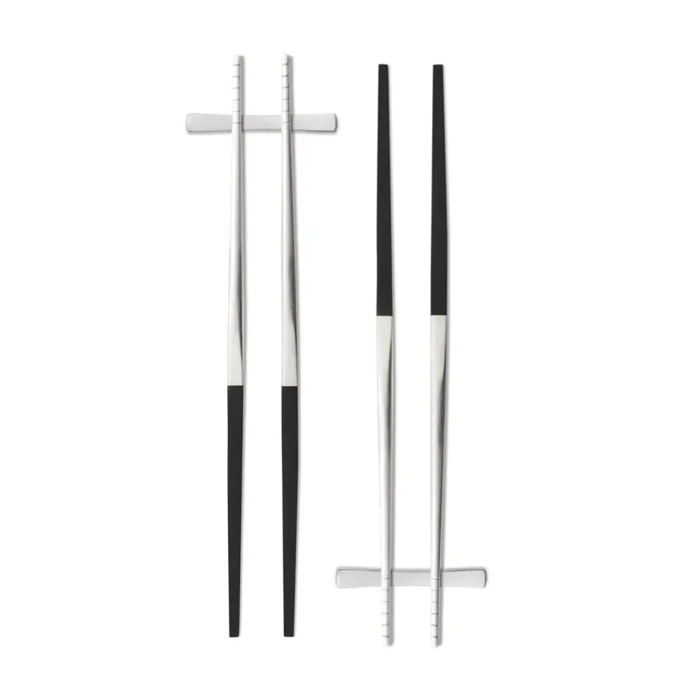 Gense Focus de Luxe chopsticks 4+2, stainless steel Silver-colouredBlack Clearance