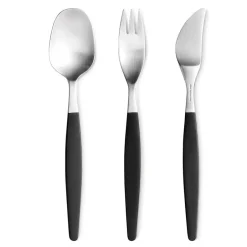 Gense Focus de Luxe cutlery 12 pcs, stainless steel Silver-colouredBlack Hot