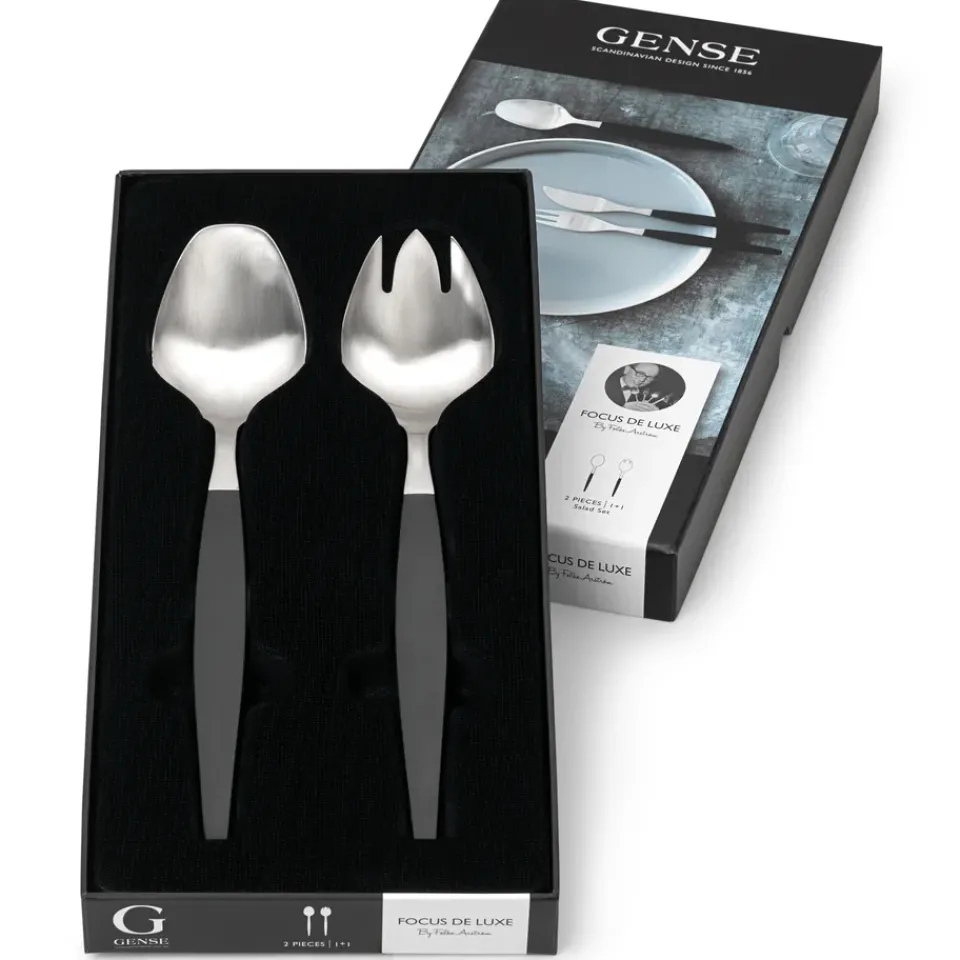 Gense Focus de Luxe salad set, 2-pack Silver-colouredBlack New