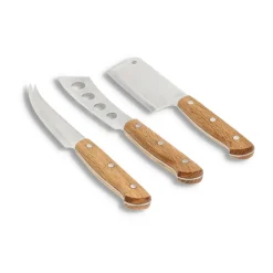 Morsø Foresta cheese knife 3 pieces, Oak-stainless steel BrownSilver-coloured New