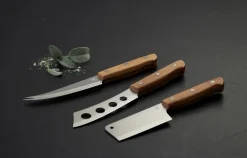 Morsø Foresta cheese knife 3 pieces, Oak-stainless steel BrownSilver-coloured New