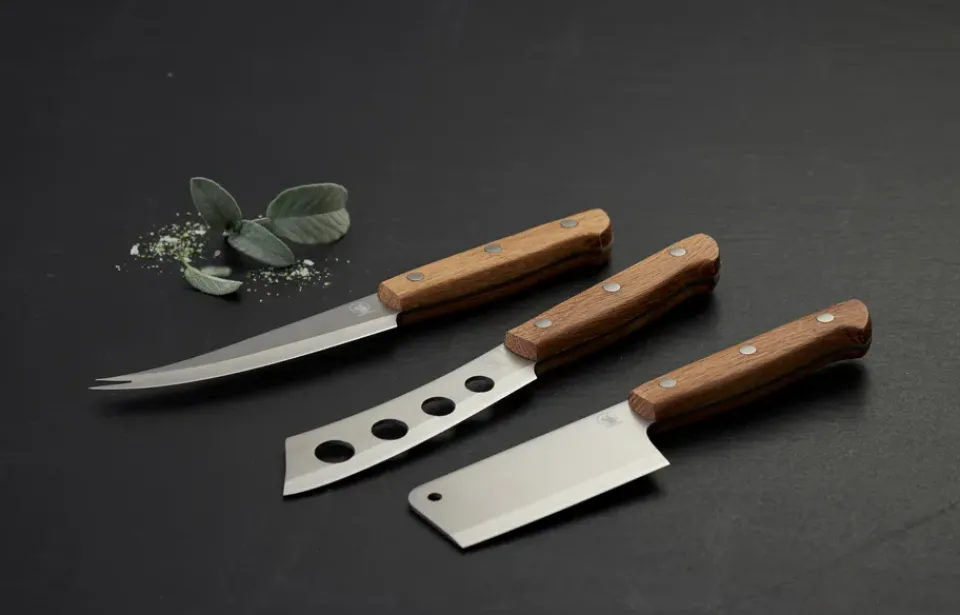Morsø Foresta cheese knife 3 pieces, Oak-stainless steel BrownSilver-coloured New