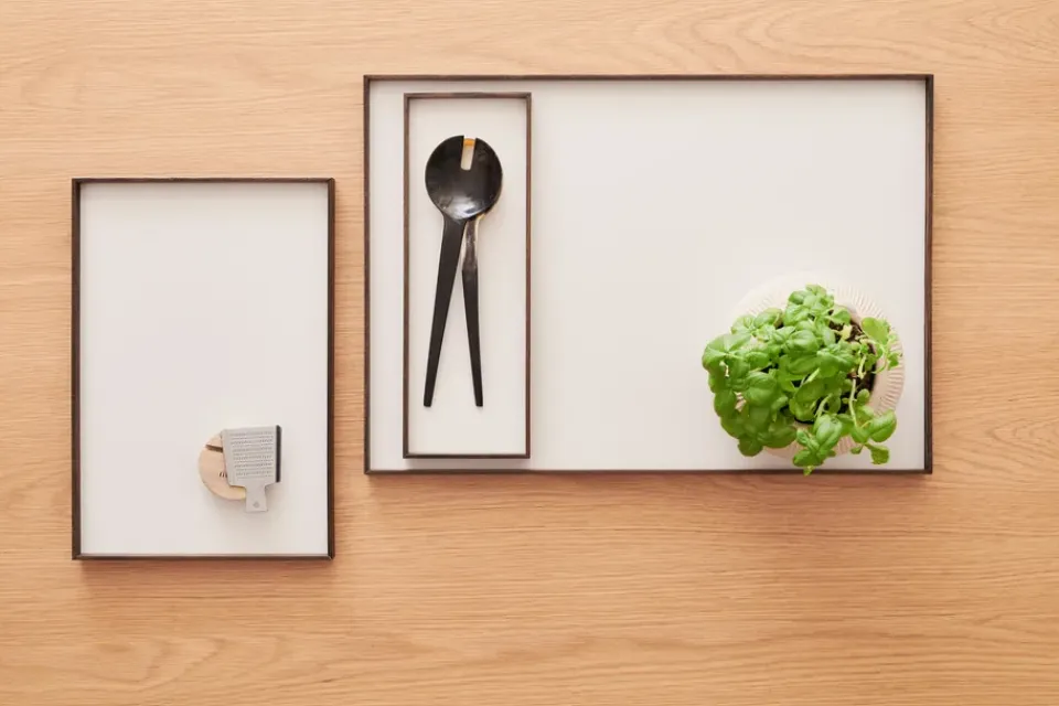 Gejst Frame tray large 35.5x50.6 cm, Smoked oak-beige BrownBeige Outlet