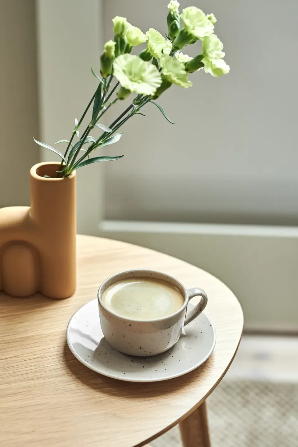 Scandi Living Freckle cup with saucer 26 cl, Beige Sale