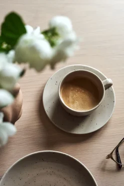 Scandi Living Freckle cup with saucer 26 cl, Beige Sale