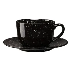 Scandi Living Freckle cup with saucer 26 cl, Black Discount