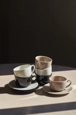 Scandi Living Freckle cup with saucer 26 cl, Black Discount