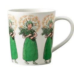 Design House Stockholm Fru Dill mug with handle, 40 cl GreenWhite Hot