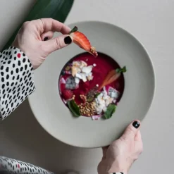 Byon Fumiko soup plate, -black Beige Clearance