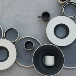 Byon Fumiko soup plate, -black Beige Clearance