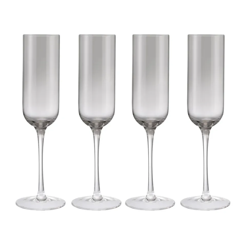 Blomus Fuumi champagne glass 22 cl 4-pack, Smoke-clear Grey Discount