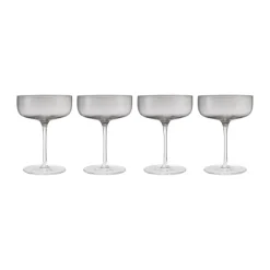 Blomus Fuumi champagne glass Coupe 28 cl 4-pack, Smoke-clear Grey